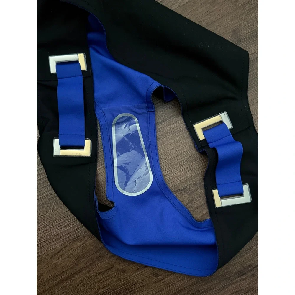 La Perla Black Blue Colorblock Bikini Bottom Hardware‎ Detail Italy US XL Bech